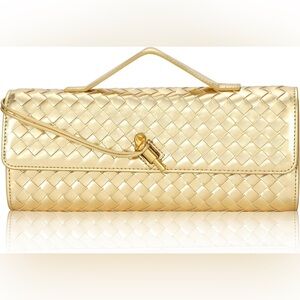 Elegant Gold Woven Clutch